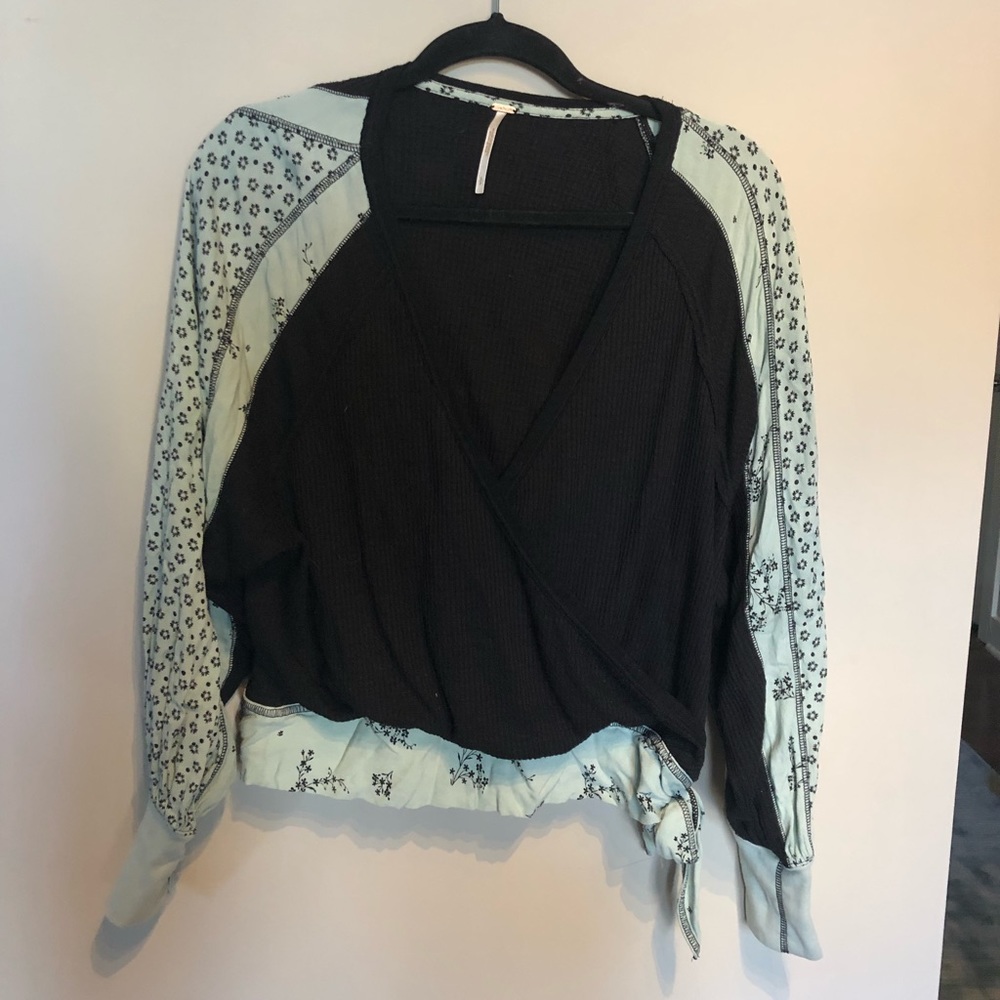Free people wrap around sweater top